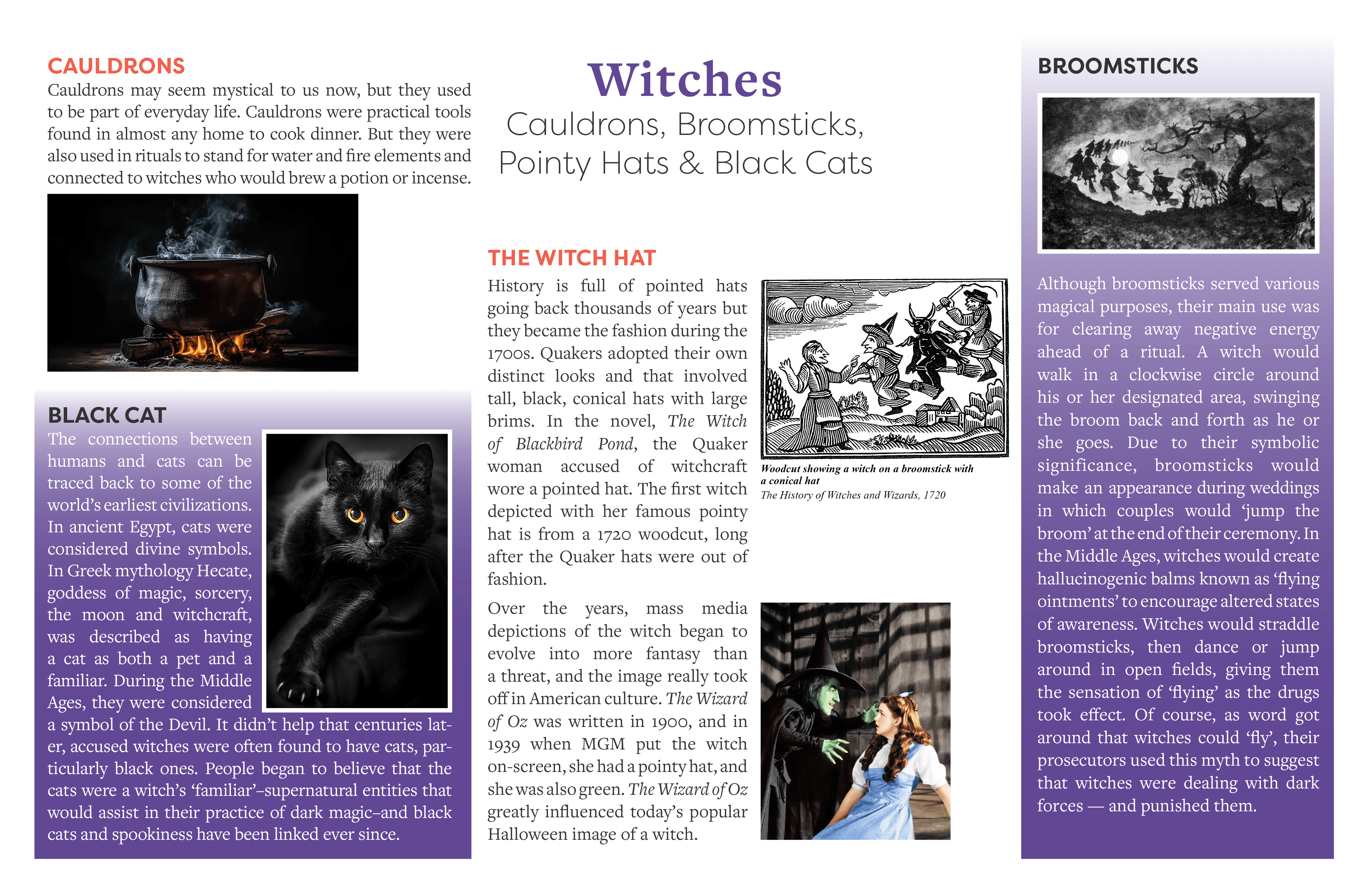 Interpretive panel giving a bit of the history of Witches, to be displayed at the BeWitched & BeDazzled fall festival